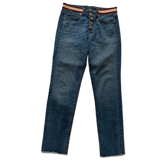 Veronica Beard Blue Denim Grotto Stripe Skinny Jean Size 26 - Picture 1 of 8